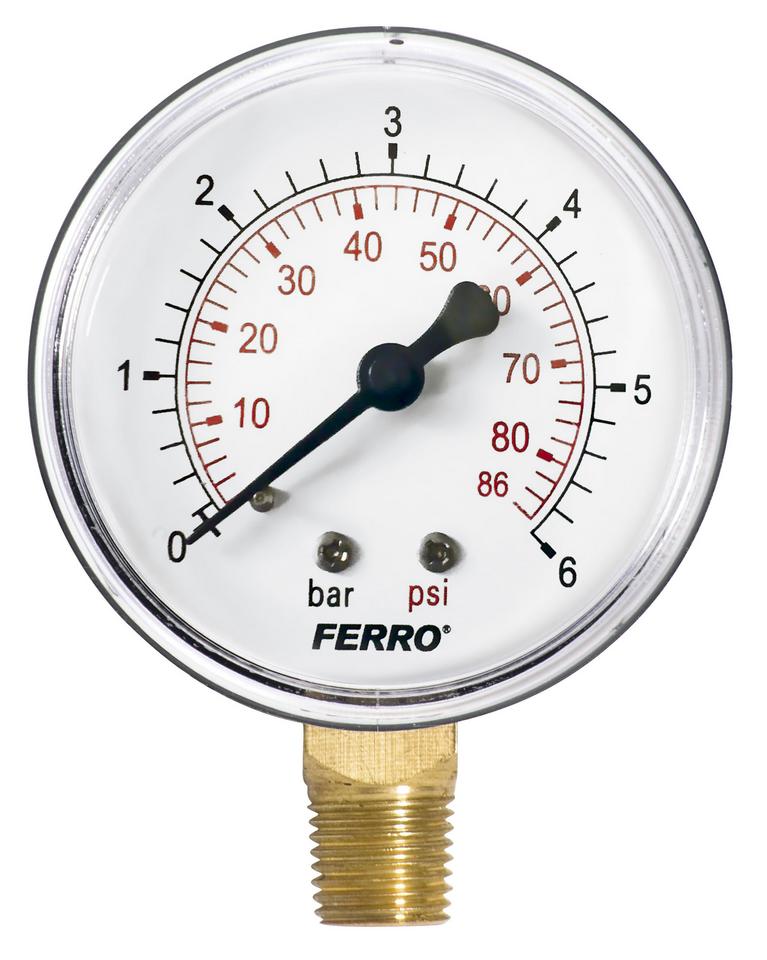 Manometer 1/4", 0-10 bar - bočný vývod